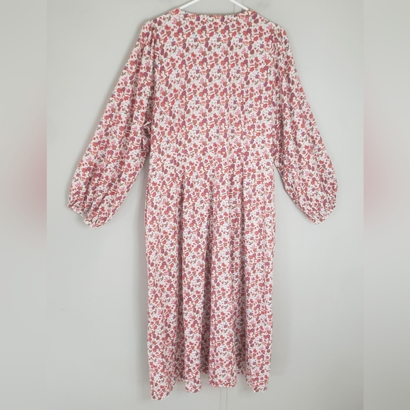 Universal Thread Pink Floral Button Down Balloon Sleeve Dress - Picture 10 of 15